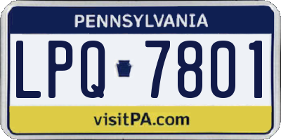 PA license plate LPQ7801