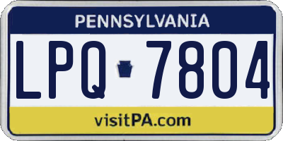 PA license plate LPQ7804