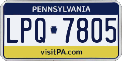 PA license plate LPQ7805