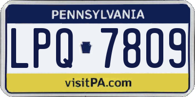 PA license plate LPQ7809