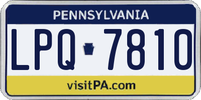 PA license plate LPQ7810