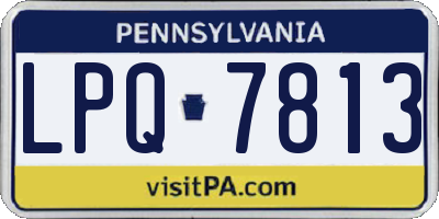 PA license plate LPQ7813
