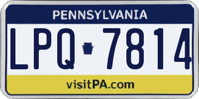PA license plate LPQ7814