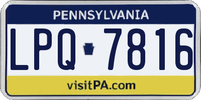 PA license plate LPQ7816