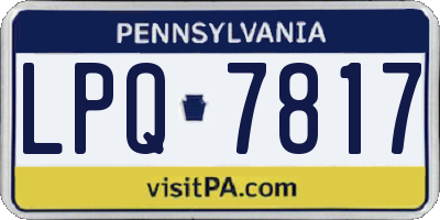 PA license plate LPQ7817