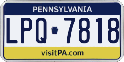 PA license plate LPQ7818