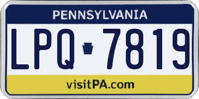 PA license plate LPQ7819