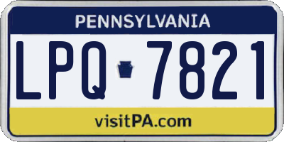 PA license plate LPQ7821