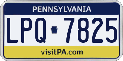 PA license plate LPQ7825