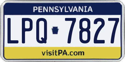 PA license plate LPQ7827