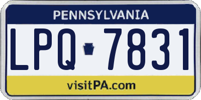 PA license plate LPQ7831