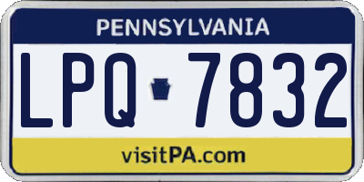 PA license plate LPQ7832