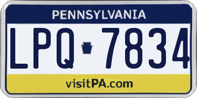 PA license plate LPQ7834