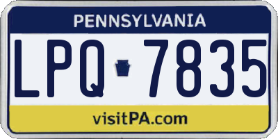 PA license plate LPQ7835