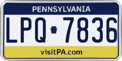 PA license plate LPQ7836