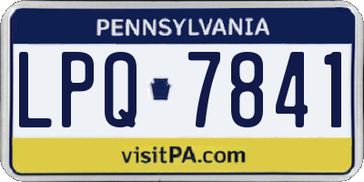 PA license plate LPQ7841