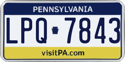 PA license plate LPQ7843