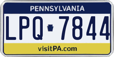 PA license plate LPQ7844