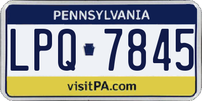 PA license plate LPQ7845