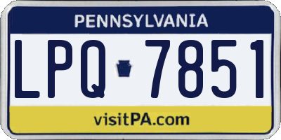 PA license plate LPQ7851