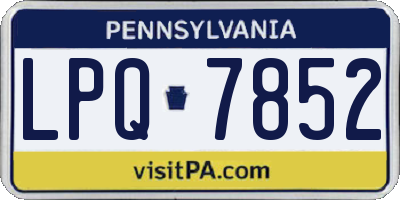 PA license plate LPQ7852