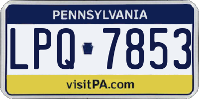PA license plate LPQ7853