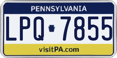 PA license plate LPQ7855