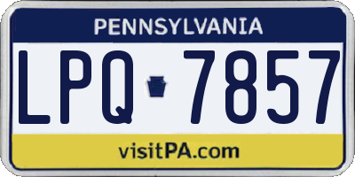 PA license plate LPQ7857
