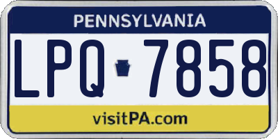 PA license plate LPQ7858