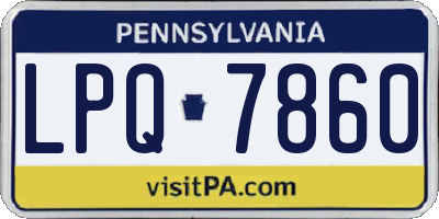 PA license plate LPQ7860