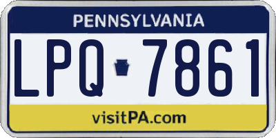 PA license plate LPQ7861