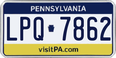 PA license plate LPQ7862