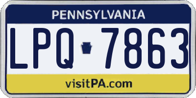 PA license plate LPQ7863