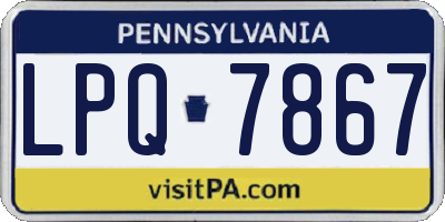 PA license plate LPQ7867