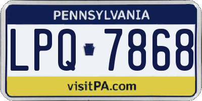 PA license plate LPQ7868