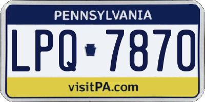 PA license plate LPQ7870