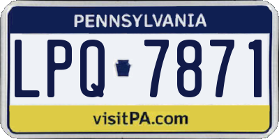 PA license plate LPQ7871