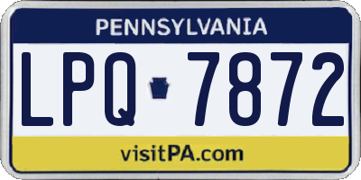 PA license plate LPQ7872