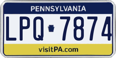 PA license plate LPQ7874