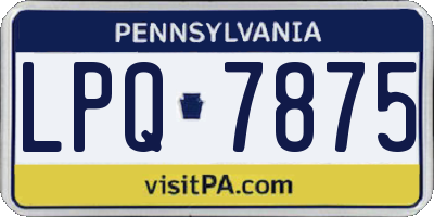 PA license plate LPQ7875