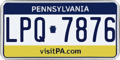 PA license plate LPQ7876