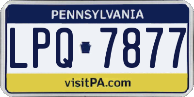 PA license plate LPQ7877