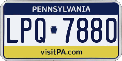 PA license plate LPQ7880