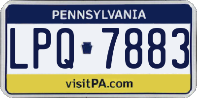 PA license plate LPQ7883