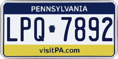 PA license plate LPQ7892