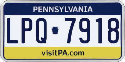 PA license plate LPQ7918