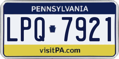 PA license plate LPQ7921