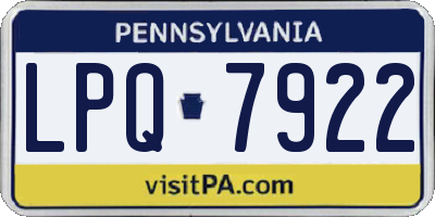 PA license plate LPQ7922
