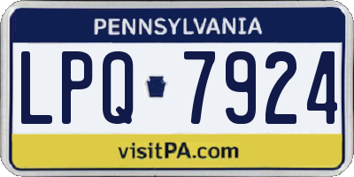PA license plate LPQ7924