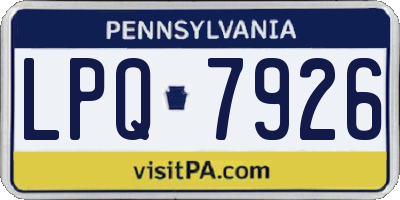 PA license plate LPQ7926